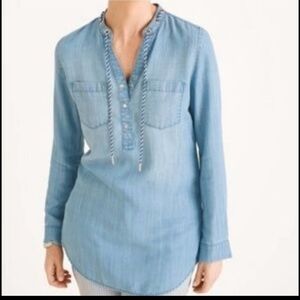 Chico's Chambray Nautical Tencel Top